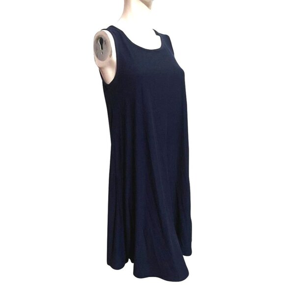 Time & Tru Navy Blue Sundress Sz Medium Soft Sleeveless Flowy Knee Length Dress - Picture 4 of 9